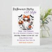 Halloween Party Girl Style Kaart (Staand voorkant)