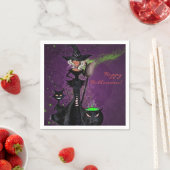 Halloween Party Glam Witch in Black Green Paars Servetten (Insitu)