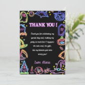 Halloween Party Glow Donker Dank je kaart (Staand voorkant)