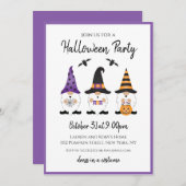 Halloween Party Gnomes Paars Sinaasappel Kaart (Voorkant / Achterkant)