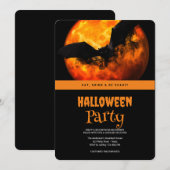 Halloween Party Gothic Bat Uitnodiging (Voorkant / Achterkant)