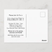 Halloween Party Gothic Black White Uitnodiging (Achterkant)