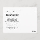 Halloween Party Gothic Black White Uitnodiging (Achterkant)