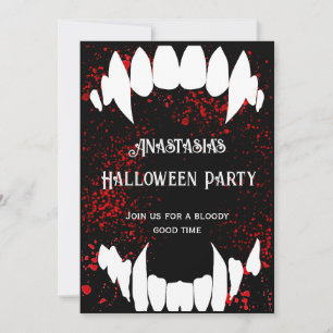 Halloween Party Gothic Blood Spatter Vampier Kaart