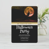 Halloween Party Gothic Fantasy Maan Witch Kaart (Staand voorkant)