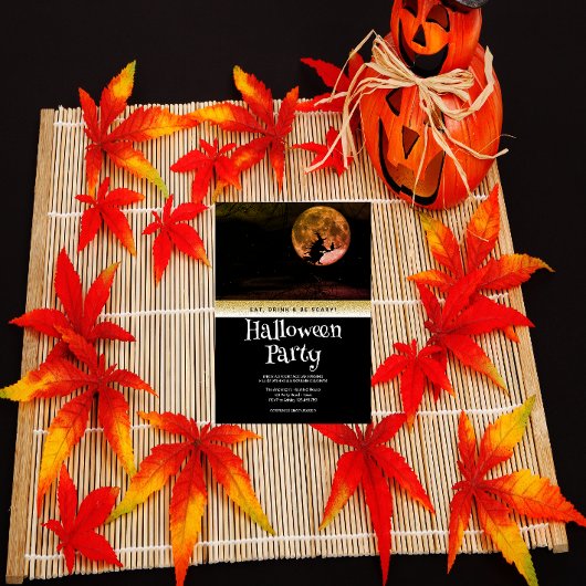 Halloween Party Gothic Fantasy Maan Witch Kaart