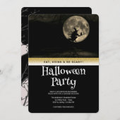 Halloween Party Gothic Fantasy Monn Witch Kaart (Voorkant / Achterkant)