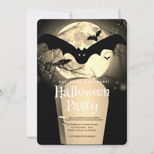 Halloween Party Gothic Fantasy Moon Kaart (Voorkant)