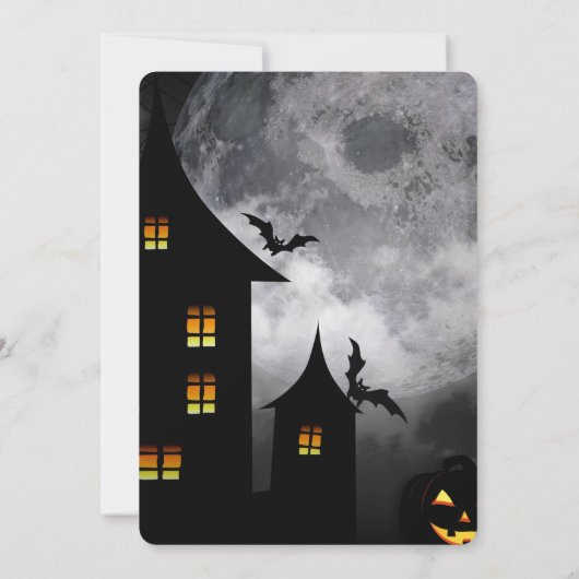 Halloween Party Gothic Fantasy Moon Kaart (Achterkant)