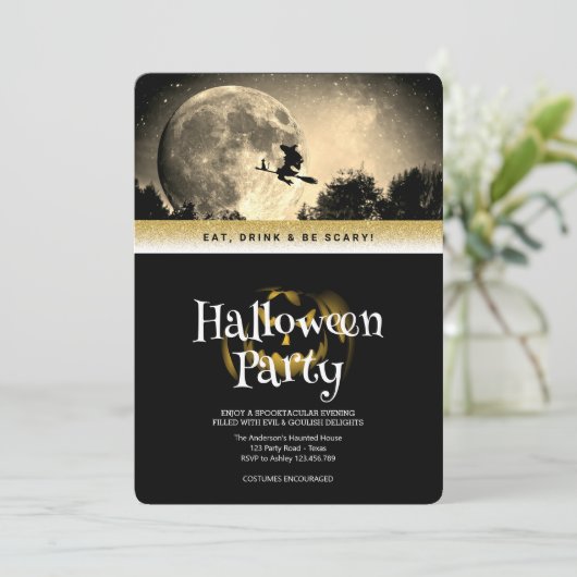 Halloween Party Gothic Fantasy Moon Kaart (Staand voorkant)