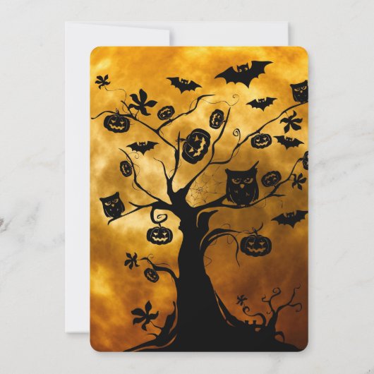 Halloween Party Gothic Fantasy Moon Kaart (Achterkant)