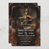 Halloween Party  Gothic Grim Reaper Violini Kaart (Voorkant / Achterkant)