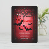 Halloween Party Gothic Kaart (Staand voorkant)