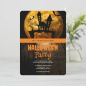 Halloween Party Gothic Moon Kaart (Staand voorkant)