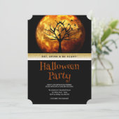 Halloween Party Gothic Moon Kaart (Staand voorkant)