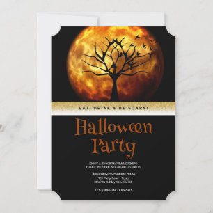 Halloween Party Gothic Moon Kaart