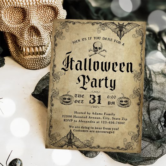 Halloween Party  Gothic Skull Adult Kaart
