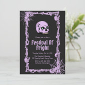 Halloween Party Gothic Skull Uitnodiging (Staand voorkant)