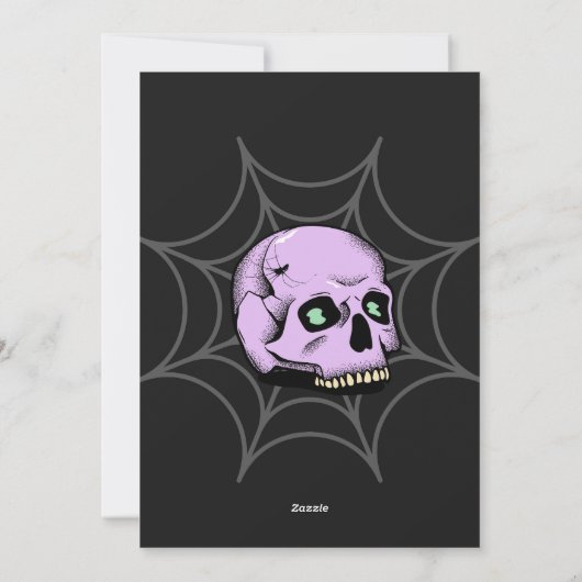 Halloween Party  Gothic Skull Uitnodiging (Achterkant)