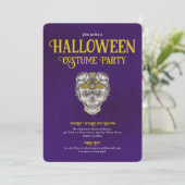 Halloween Party Gothic Skull Uitnodiging (Staand voorkant)