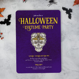 Halloween Party Gothic Skull Uitnodiging