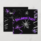 Halloween Party Gothic Spider Paars Black Kaart (Voorkant / Achterkant)