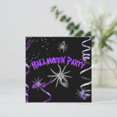 Halloween Party Gothic Spider Paars Black Kaart (Staand voorkant)