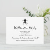 Halloween Party Gothic Spider Zwart Wit Kaart (Staand voorkant)