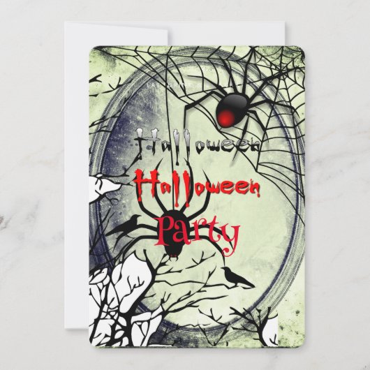 Halloween Party Gothic Spider's Web Kaart (Voorkant)