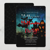 Halloween Party  Gothic, Spinnenweb Kaart (Voorkant / Achterkant)