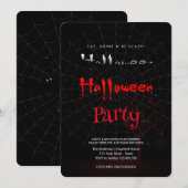 Halloween Party  Gothic, Spinnenweb Kaart (Voorkant / Achterkant)