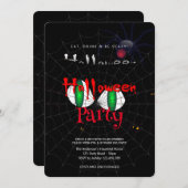 Halloween Party  Gothic, Spinnenweb Kaart (Voorkant / Achterkant)