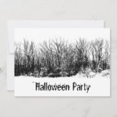 Halloween Party Gothic Zwart Wit Spooky Kaart (Voorkant)