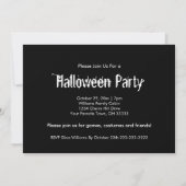 Halloween Party Gothic Zwart Wit Spooky Kaart (Achterkant)