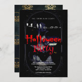 Halloween Party  Gotisch Huis Kaart (Voorkant / Achterkant)