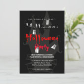 Halloween Party  Gotisch Kaart (Staand voorkant)