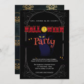 Halloween Party  Gotisch Kaart (Voorkant / Achterkant)