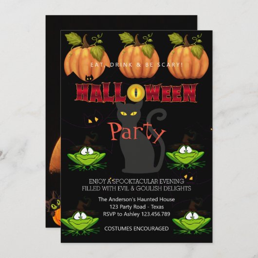 Halloween Party Gotisch Kaart (Voorkant / Achterkant)