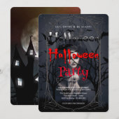 Halloween Party Gotische heks en spookhuis Kaart (Voorkant / Achterkant)