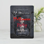 Halloween Party Gotische heks en spookhuis Kaart (Staand voorkant)