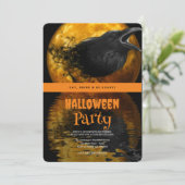 Halloween Party Gotische Kraai Kaart (Staand voorkant)
