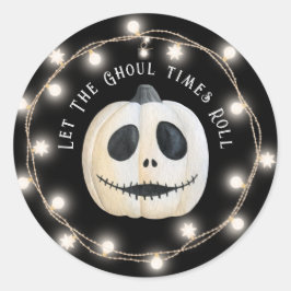 Halloween Party Gotische Pompoen Gezicht Ronde Sticker