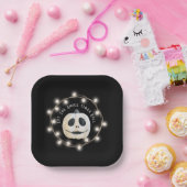 Halloween Party Gotische Pompoen Gezicht Zwart Papieren Bordje (Feest)