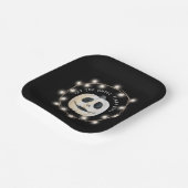 Halloween Party Gotische Pompoen Gezicht Zwart Papieren Bordje (Gebogen)