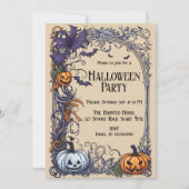  Halloween Party Gotische Pumpkin Invitation Feestdagenkaart (Voorkant)