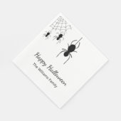 Halloween Party Gotische Spinnen Zwart Wit Servet (Hoek)