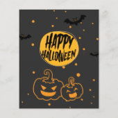 Halloween party, grappig, eng pompoen uitnodiging (Achterkant)