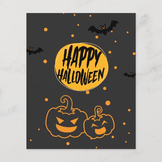 Halloween party, grappig, eng pompoen uitnodiging (Achterkant)