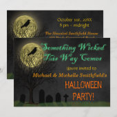 Halloween Party | Graveyard Crow and Moon Kaart (Voorkant / Achterkant)
