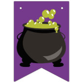 Halloween Party Green Paars Yellow Black Witch Vlaggetjes (Eerste vlag)